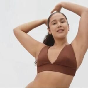 Everlane The Triangle Bikini Top Brown New with Tag Size Medium